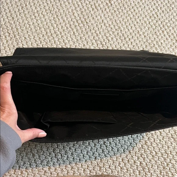 Michael Kors Black Leather Messenger Bag